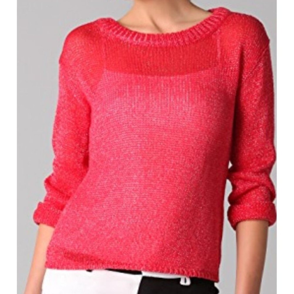Alice + Olivia Boxy Crop Knot Sweater